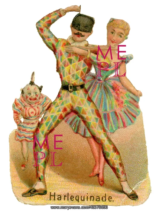 : Victorian Scrap - Circus Harlequinade : Victorian Scrap - Circus Harlequinade