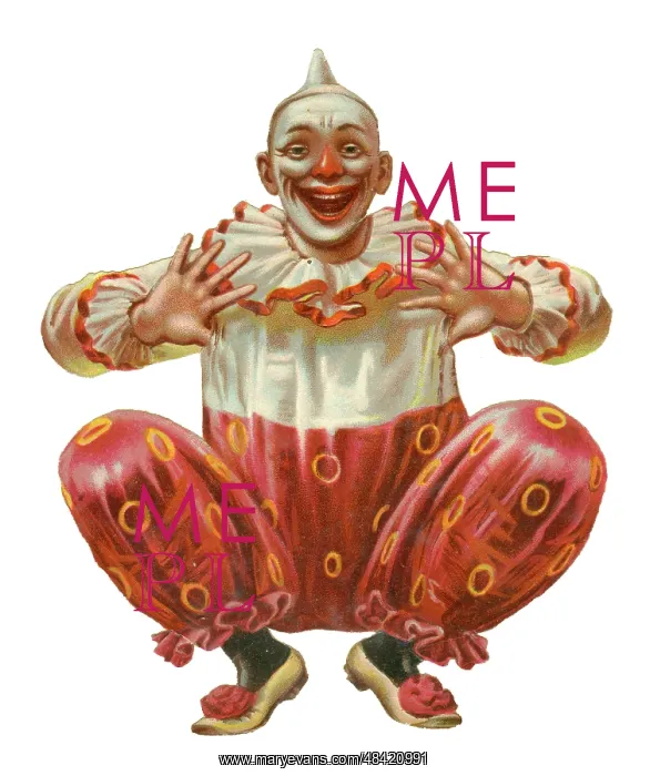  : Victorian Scrap - Clown squatting