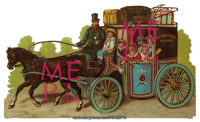  : Victorian Scrap, coach and horses