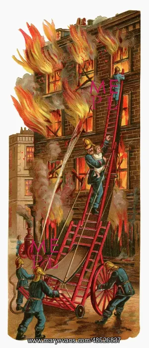 : Victorian Scrap, fire brigade in action : Victorian Scrap, fire brigade in action