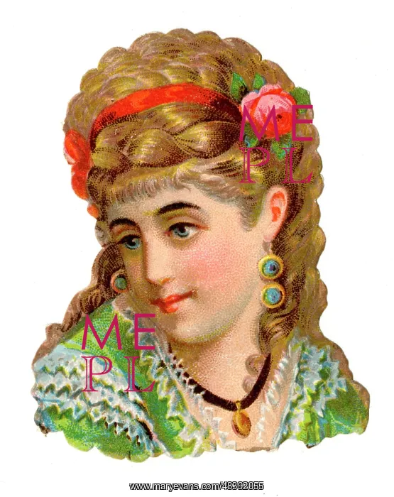  : Victorian scrap, Head and shoulders of woman