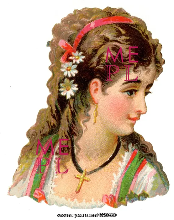  : Victorian scrap, Head and shoulders of woman