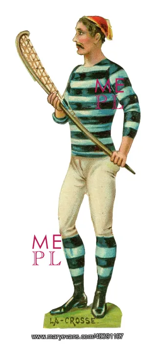  : Victorian scrap - lacrosse player
