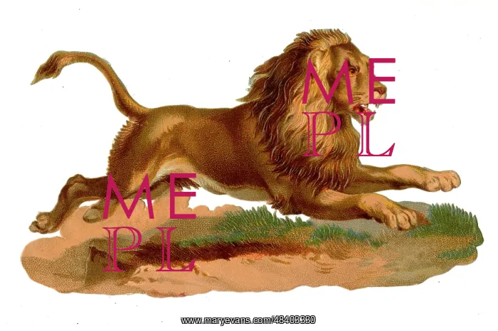  : Victorian scrap, leaping lion