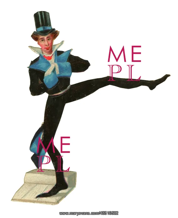  : Victorian Scrap, thin man dancing
