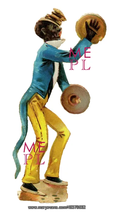 : Victorian Scrap - Minstrel with cymbals : Victorian Scrap - Minstrel with cymbals