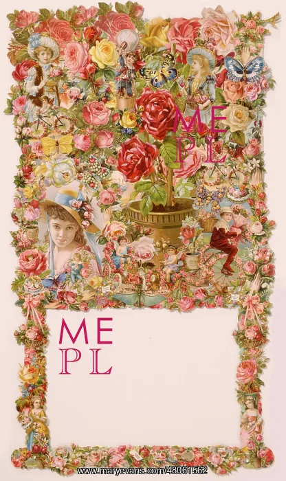 : Victorian Scrap Montage - Calendar - Roses : Victorian Scrap Montage - Calendar - Roses