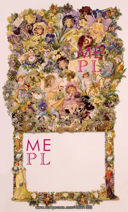 : Victorian Scrap Montage - Calendar - Spring Flowers : Victorian Scrap Montage - Calendar - Spring Flowers