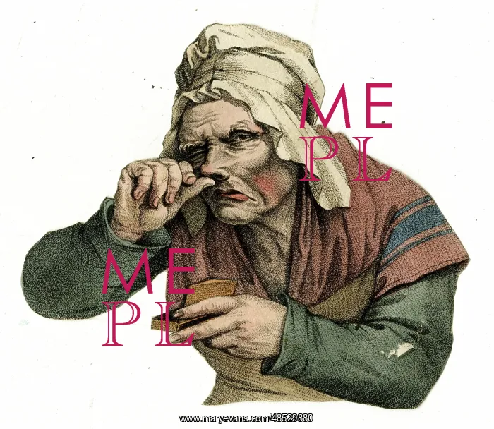  : Victorian scrap, old woman taking snuff