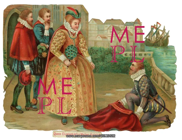 : Victorian Scrap, Queen Elizabeth I and Raleigh : Victorian Scrap, Queen Elizabeth I and Raleigh