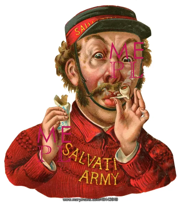  : Victorian scrap - Salvation Army pipe smoker
