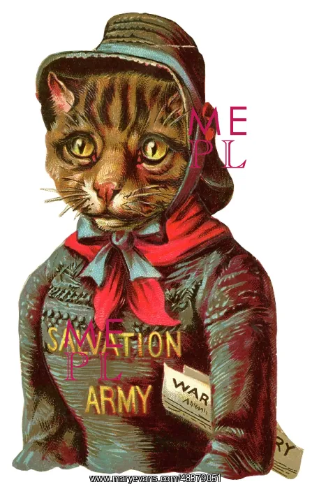  : Victorian scrap - Salvation Army tabby cat