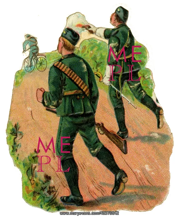  : Victorian Scrap - soldiers pursuing a cyclist
