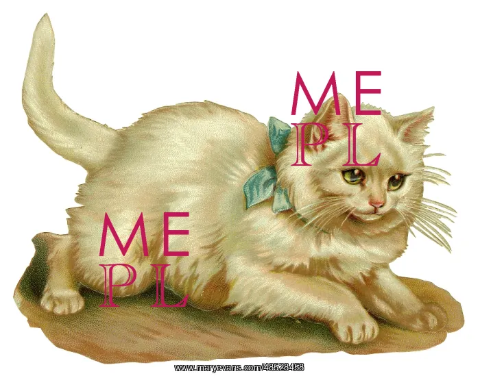  : Victorian scrap - White cat