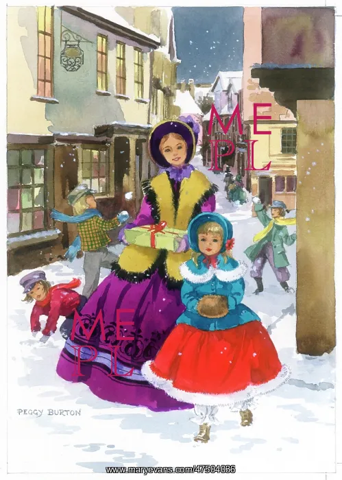 : Victorian Street Scene in the snow : Victorian Street Scene in the snow