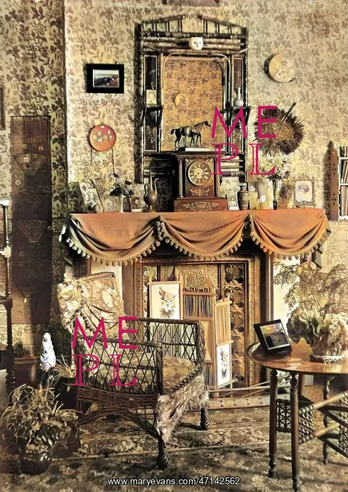 : Victorian style domestic interior with fireplace : Victorian style domestic interior with fireplace