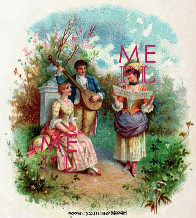  : Victorian Transfer design, three musicians