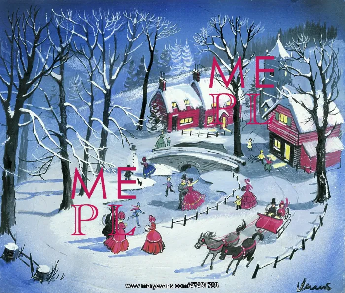 : Victorian village skating scene : Victorian village skating scene
