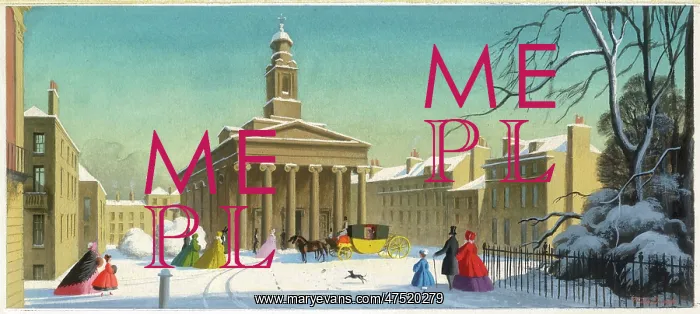 : Victorians going to church in the snow : Victorians going to church in the snow