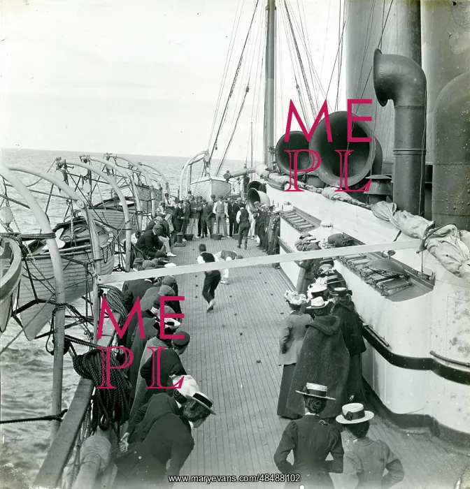 : Victorians Playing Marbles on Deck of Ship : Victorians Playing Marbles on Deck of Ship