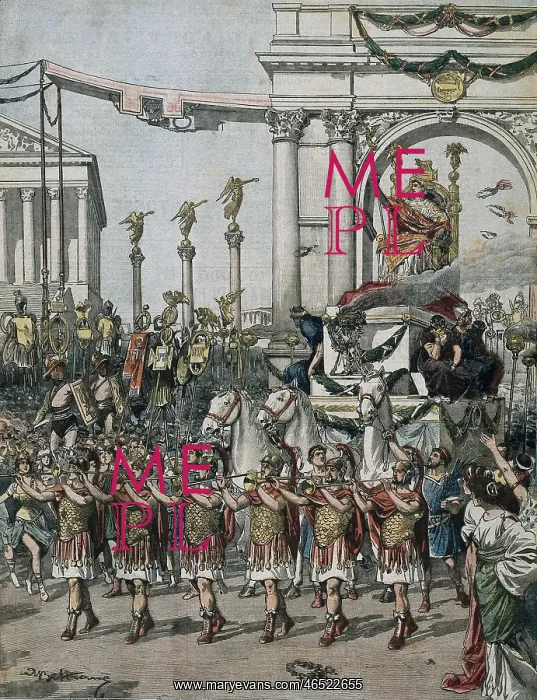 : The Victory of Julius Caesar. Illustration by : The Victory of Julius Caesar. Illustration by