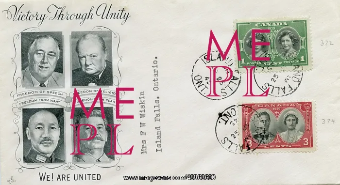 : Victory Through Unity, WW2 envelope, Canada : Victory Through Unity, WW2 envelope, Canada