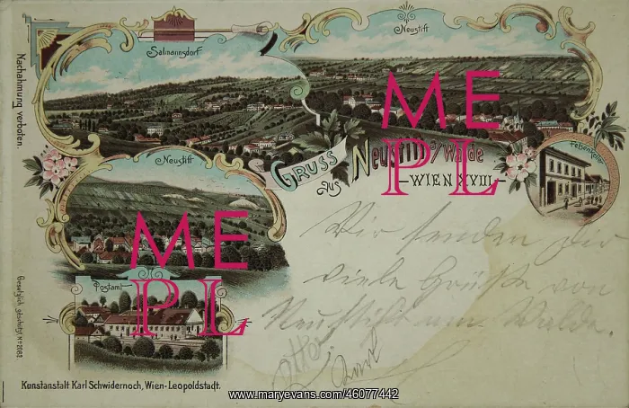 : Vienna 19 Neustift am Walde. Greeting card from : Vienna 19 Neustift am Walde. Greeting card from