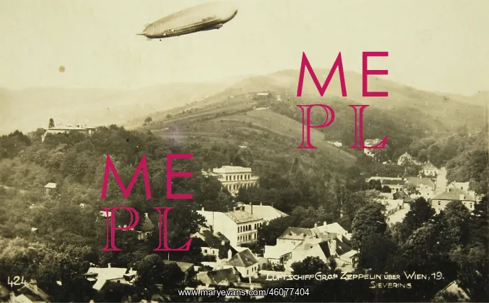 : Vienna 19 Sievering. Airship Graf Zeppelin over : Vienna 19 Sievering. Airship Graf Zeppelin over