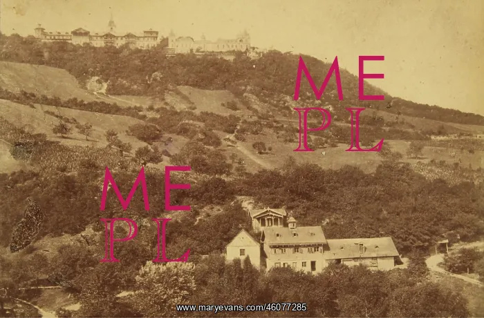 : Vienna 19. View of the Kahlenberg with the hotel : Vienna 19. View of the Kahlenberg with the hotel