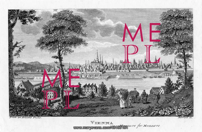 : Vienna, circa 1790. City viewed across the : Vienna, circa 1790. City viewed across the