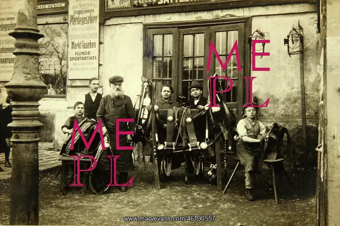 : Vienna: Group photo of 6 workers of a saddlery : Vienna: Group photo of 6 workers of a saddlery