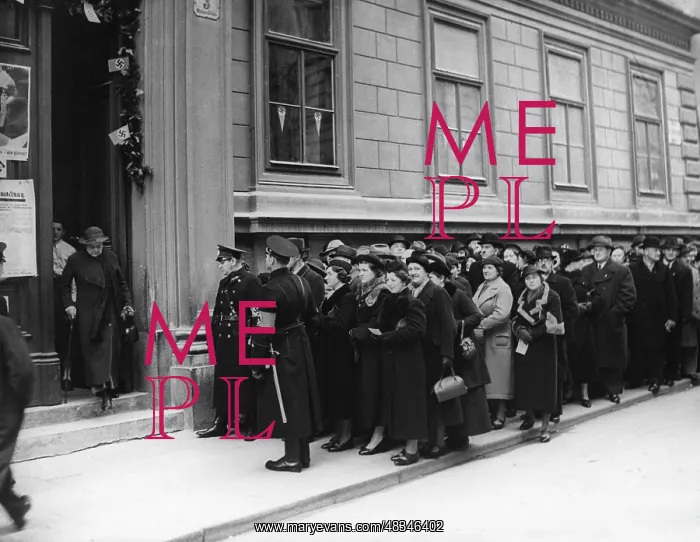 : Viennese polling station, 1938 : Viennese polling station, 1938