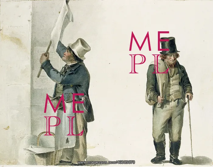 : Viennese Types: Man who affixes placards : Viennese Types: Man who affixes placards