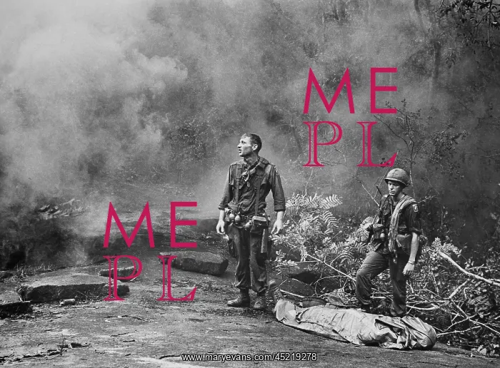 : Vietnam War. Two American GIs standing over ? : Vietnam War. Two American GIs standing over ?