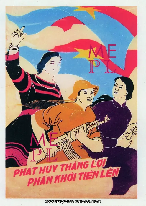 : Vietnamese Patriotic Poster, Encourage Progress & Excitement : Vietnamese Patriotic Poster, Encourage Progress & Excitement