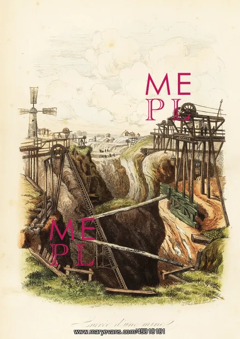 : View of an 18th century iron mine at Dannemora : View of an 18th century iron mine at Dannemora