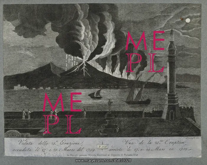 : View of the 25th eruption of Mount Vesuvius : View of the 25th eruption of Mount Vesuvius