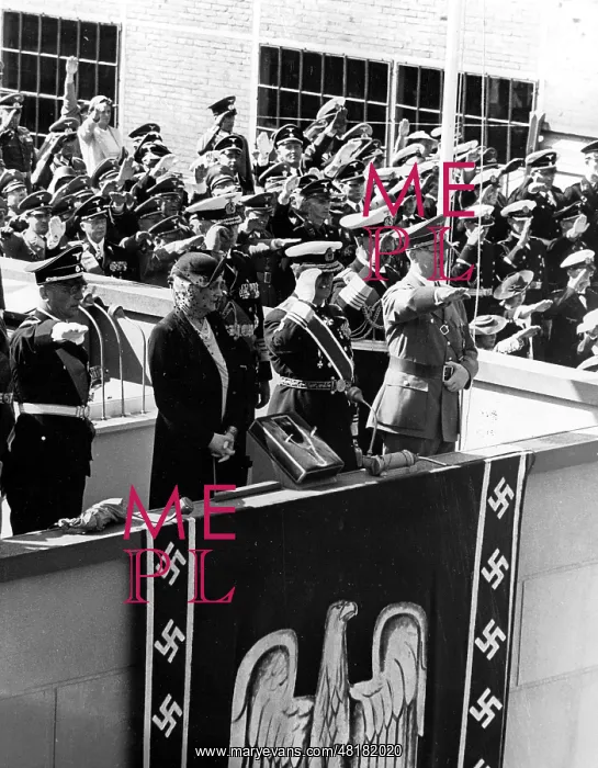: View of Adolf Hitler and Nazi naval leaders at the launch of : View of Adolf Hitler and Nazi naval leaders at the launch of