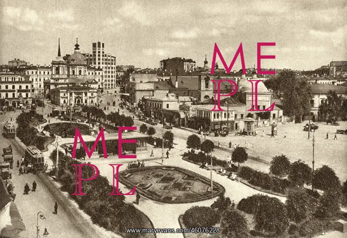 : View of Arbat Square, Moscow, Soviet Union : View of Arbat Square, Moscow, Soviet Union