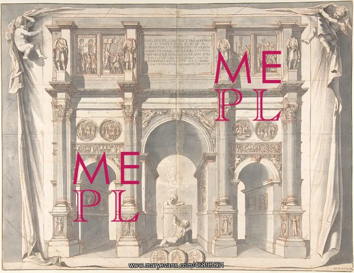 : View of the Arch of Constantine, before 1704 : View of the Arch of Constantine, before 1704