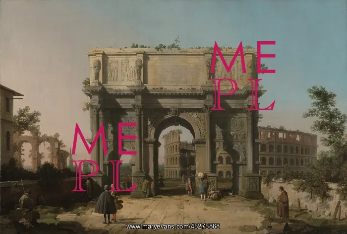 : View of the Arch of Constantine with the Colosseum : View of the Arch of Constantine with the Colosseum