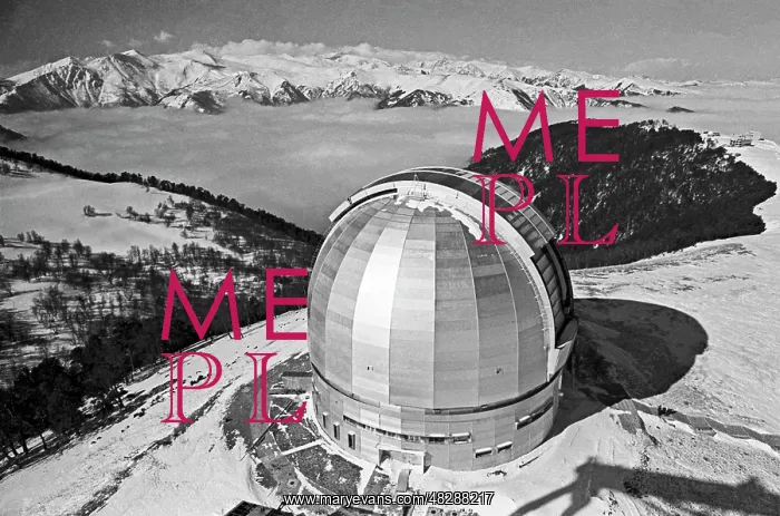 : View of astrophysical observatory of Soviet Academy : View of astrophysical observatory of Soviet Academy