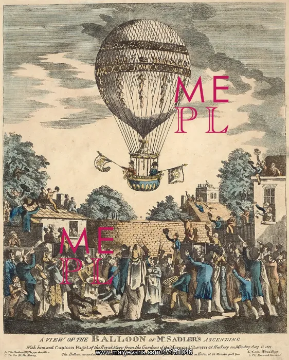 : A view of the balloon of Mr. Sadler's ascending with him and : A view of the balloon of Mr. Sadler's ascending with him and