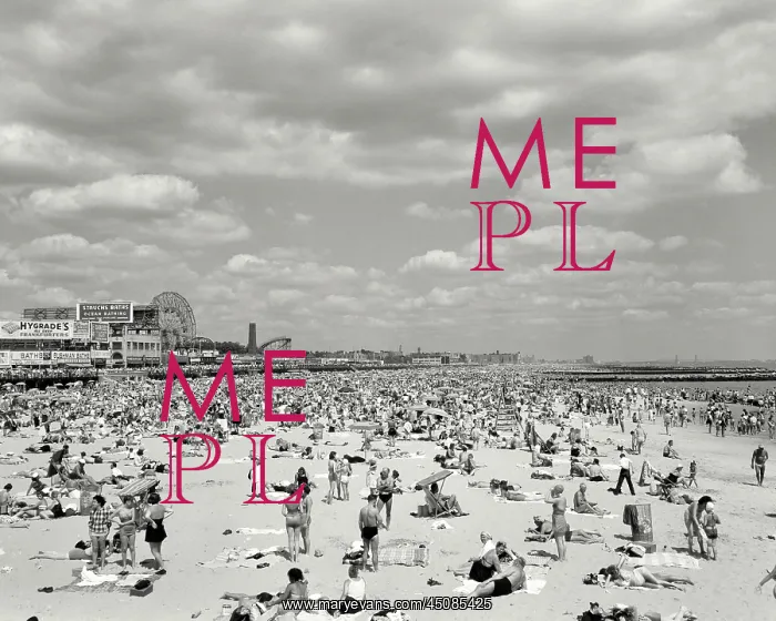 : View of Bathers on the Crowded Beach Boardwalk : View of Bathers on the Crowded Beach Boardwalk