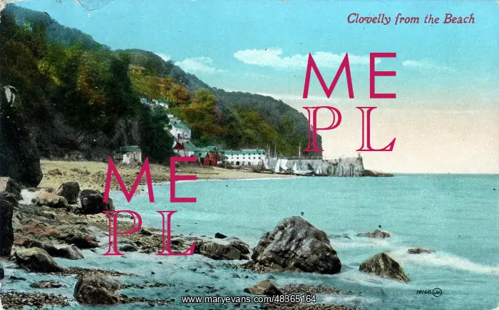 : View from Beach, Clovelly, Devon : View from Beach, Clovelly, Devon