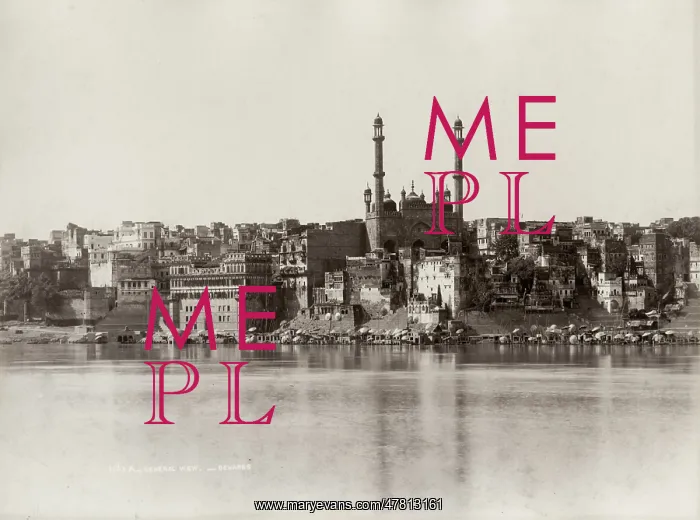 : View of Benares Varanasi from the River Ganges : View of Benares Varanasi from the River Ganges
