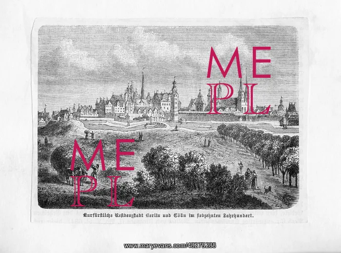 : View of Berlin, 17th century : View of Berlin, 17th century