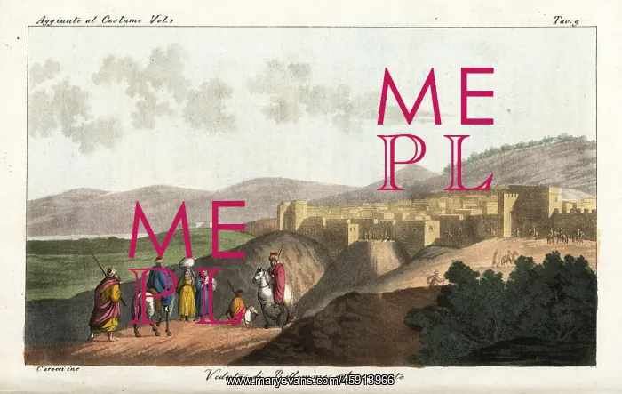 : View of Bethlehem and the convent, 1800s : View of Bethlehem and the convent, 1800s