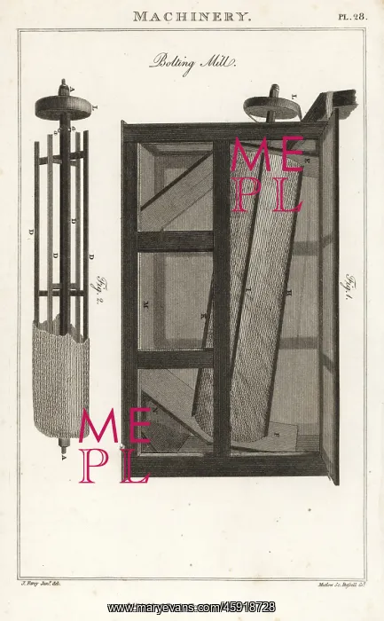 : View of a bolting mill from the 18th century : View of a bolting mill from the 18th century