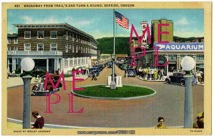 : View of Broadway, Seaside, Oregon, USA : View of Broadway, Seaside, Oregon, USA